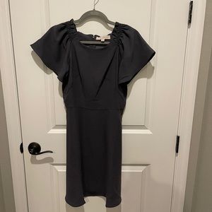 NWT! Dark gray ruched sleeve LOFT dress